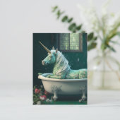 Carte Postale Unicorne dans une baignoire (Debout devant)