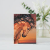 Carte postale Unicorne de châtaigne (Debout devant)