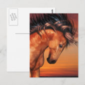 Carte postale Unicorne de châtaigne (Devant / Derrière)