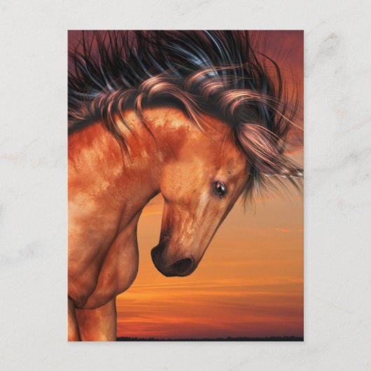 Carte postale Unicorne de châtaigne (Devant)
