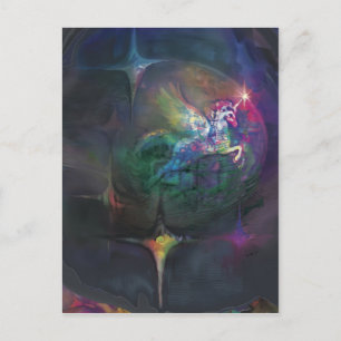 Carte Postale Unicorne Disco***