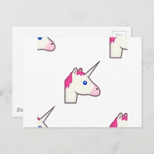 Carte Postale unicorne emoji (Devant / Derrière)