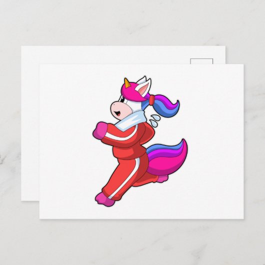 Carte Postale Unicorne en cours d'exécution (Devant / Derrière)
