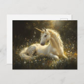 Carte Postale Unicorne Golden Meadow (Devant / Derrière)