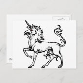 Carte Postale Unicorne héraldique (Devant / Derrière)