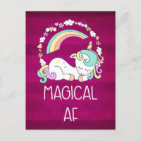 Unicorne humoristique magique AF sur Motif rouge f