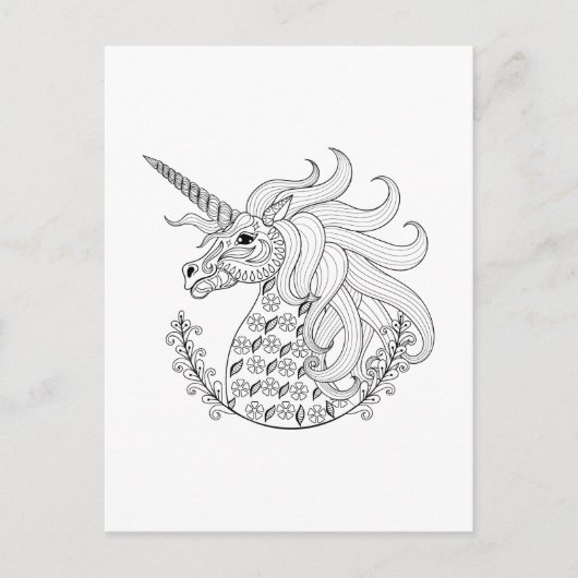 Carte Postale Unicorne inspirée (Devant)