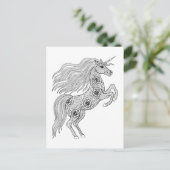 Carte Postale Unicorne magique inspirée (Debout devant)