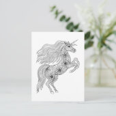 Carte Postale Unicorne magique inspirée (Debout devant)