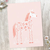 Unicorne magique rose pâle