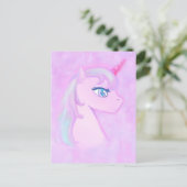carte postale unicorne mignonne (Debout devant)