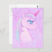 carte postale unicorne mignonne (Devant / Derrière)