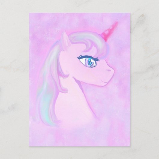 carte postale unicorne mignonne (Devant)