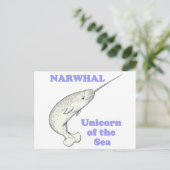Carte Postale Unicorne Narwhal de la mer (Debout devant)