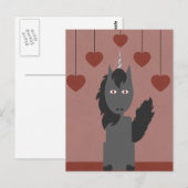 Carte Postale Unicorne noire (Devant / Derrière)