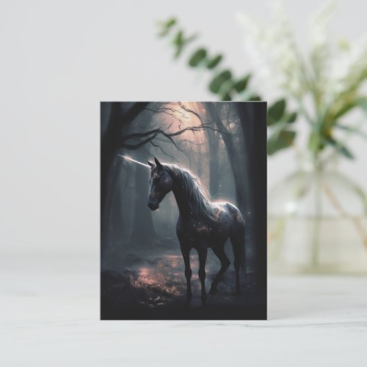 Carte Postale Unicorne noire (Debout devant)