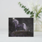 Carte Postale Unicorne noire céleste (Debout devant)