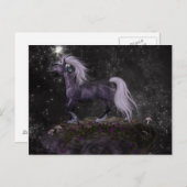 Carte Postale Unicorne noire céleste (Devant / Derrière)
