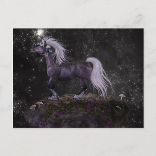 Carte Postale Unicorne noire céleste (Devant)