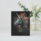 Carte Postale Unicorne noire d'automne (Debout devant)