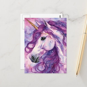 Carte Postale Unicorne Purple Mane