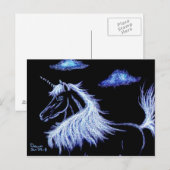 Carte Postale unicorne rêve bleu (Devant / Derrière)