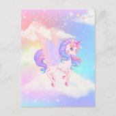 Carte Postale Unicorne rose violet (Devant)