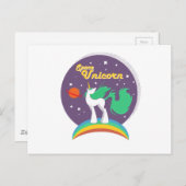 Carte Postale Unicorne spatiale (Devant / Derrière)