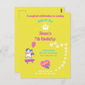 Carte Postale Unicorne sur skateboard avec légendes personnalisé (Devant / Derrière)