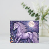 Carte Postale Unicorne violette (Debout devant)