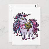 Carte Postale Unicorne violette (Devant / Derrière)