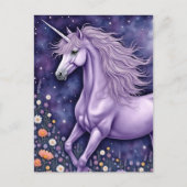 Carte Postale Unicorne violette (Devant)
