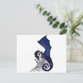 Carte Postale Unicorne WINGED et Dragon (Debout devant)