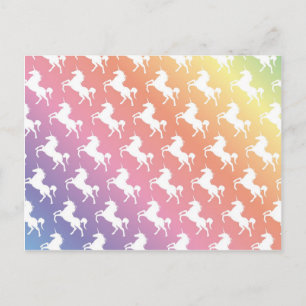Carte Postale Unicornes arc-en-ciel II
