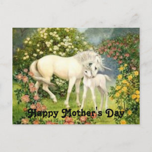 Carte Postale Unicornes vintages Fête des mères