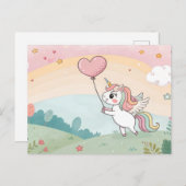 Carte Postale Unicorn's Heart Balloon (Devant / Derrière)