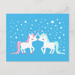 Carte Postale Unicorns in love Postcard
