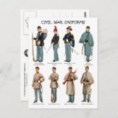 Carte Postale Uniforme américain de guerre civile (Devant / Derrière)