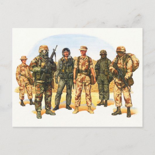 Carte Postale Uniformes de l'armée américaine au Moyen-Orient (Devant)