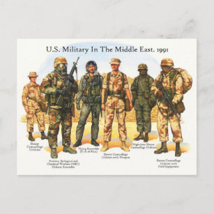 Carte Postale Uniformes de l'armée américaine au Moyen-Orient