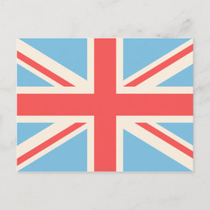 Carte Postale Union Drapeau/Jack Design Creme, bleu clair et rou