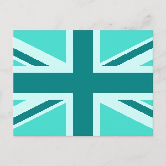 Carte Postale Union Jack 2 turquoise et sarcelle (Devant)