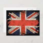 Carte Postale Union Jack déchiquetée âgée (Devant / Derrière)