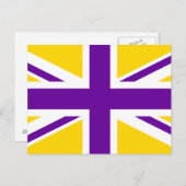 Carte Postale Union Jack dorée et violette (Devant / Derrière)