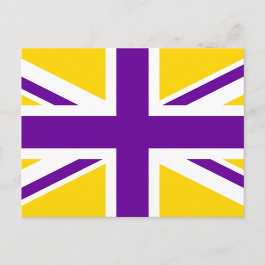 Carte Postale Union Jack dorée et violette (Devant)