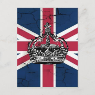 Carte Postale Union Jack Drapeau Reine d'Angleterre Jubilé de di