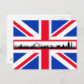 Carte postale Union Jack Flag London Skyline (Devant / Derrière)