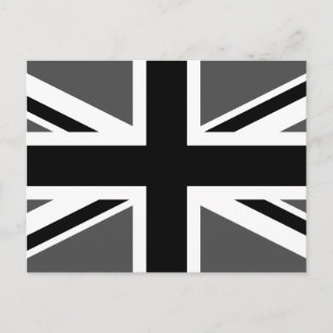 Carte Postale Union Jack noire et grise