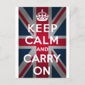 Carte Postale Union Jack Reste Calme Et Continue (Devant)