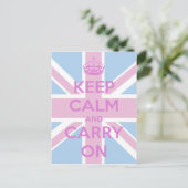 Carte Postale Union Jack rose et bleue (Debout devant)